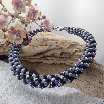 Náramek modro-černý