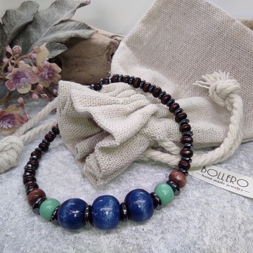 Náramek modro-zeleno-hnědý