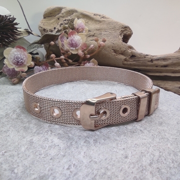 Páskový náramek růžové zlato