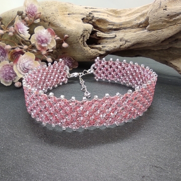 Náramek růžový crystal