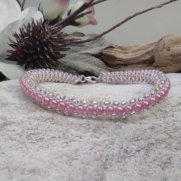 Náramek  růžový  s crystalem