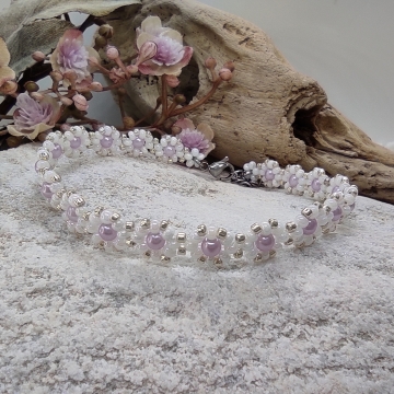 Náramek kytička světle růžová