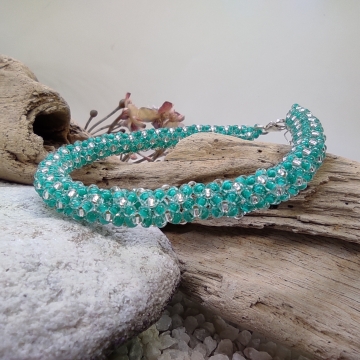 Náramek tmavě zelený s...