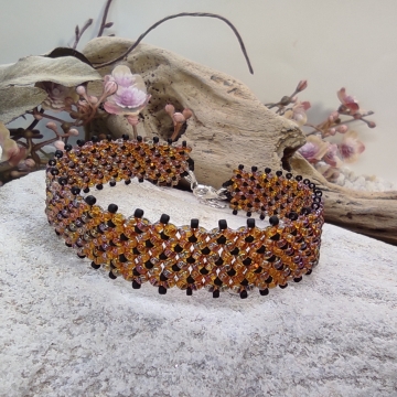 Náramek oranžovo-černý