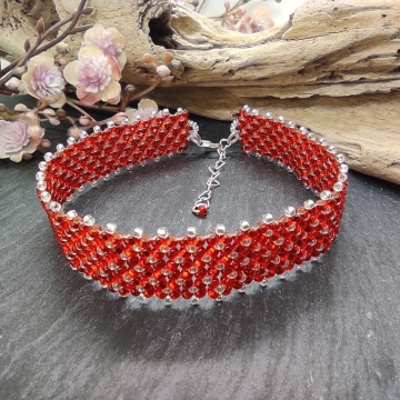 Náramek červený crystal