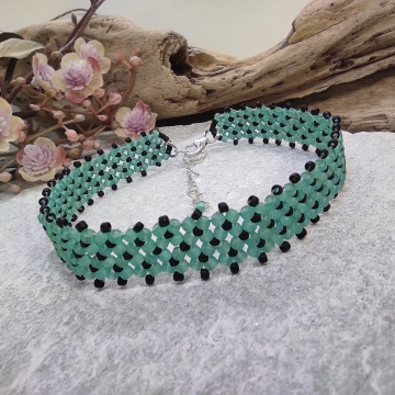 Náramek zeleno-černý