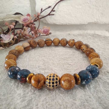 Náramek z jaspisu, jadeitu...