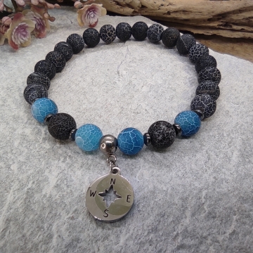 Náramek z šedého a modrého...