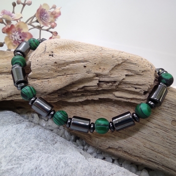 Náramek z hematitu a malachitu