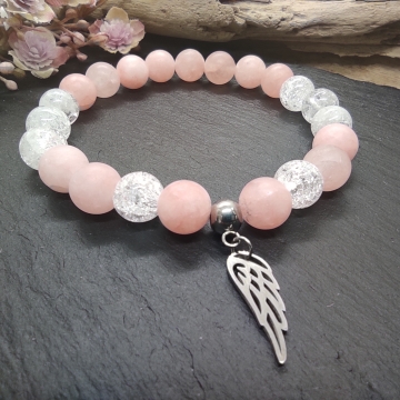 Náramek z růžového jadeitu...