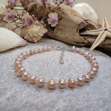 Náramek z lososových perliček